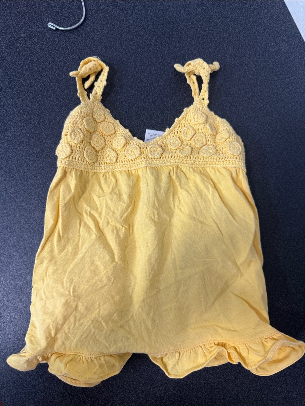 Janie and Jack Yellow Crochet-Top Tank for Girls